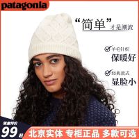 Patagonia หมวกถักแบบใหม่หมวกขนสัตว์สำหรับทั้งหญิงและชายให้ความอบอุ่นในฤดูหนาว Topi Dingin รอบศีรษะใหญ่