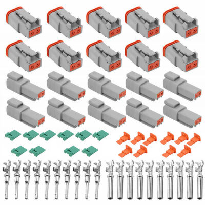 2Way 10 Sets Connector Pin Plug Electrical Male/Female Waterproof Deutsch DT 2Way Kit 10 Sets