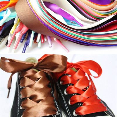 1PAIR Boots Sneaker Shoe Laces Strings Flat Silk Ribbon Shoelaces for 80CM