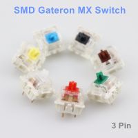 Gateron สวิทช์ Smd สีดำสีแดงสีน้ำตาลสีฟ้าสีเขียวใสสีเหลือง3พินสวิตช์ Gateron สำหรับคีย์บอร์ดแบบกลไกพอดี Gk61gk64 Dz60 Gh60