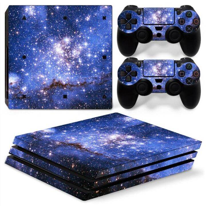 mq-รูปแบบใหม่-starry-sky-0636-ps4โปรรูปลอกสติ๊กเกอร์สกินสำหรับ-ps4โปรคอนโซลและ2คอนโทรลเลอร์-ps4กรอบและที่คลุมผิวโปร