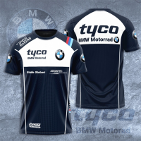 2023 New BMW Motorrad WorldSBK Team Tyco Advantec Camiseta Verão Manga Curta Moda Masculina Camisetas Roupas Tamanho Grande Blusas Summer Fashion T-shirt