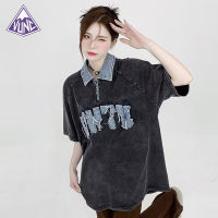 VUNC เสื้อยืดคู่แขนสั้นเสื้อโปโลดีไซน์ทันสมัยสัมผัสใหม่