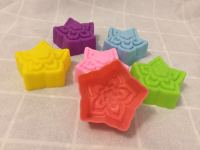 6pcs Star mold for Soap, Chocolate &amp; Ice cream พิมพ์ซิลิโคน พิมพ์วุ้น พิมพ์สบู่ แม่พิมพ์วุ้น *Assorted color*