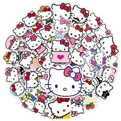 ☏▨ 10/30/50PCS Kawaii Hello Kitty Sticker Cute Cartoon Graffiti Guitar Laptop Diary Phone Anime Kids Stickers Decals Toys for Girls
