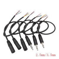 1/5Pcs 2.5mm 3.5mm Male Plug Female Socket 2Pole 3Pole 4Pole Extension Wire 25CM for DIY Audio Repair Cable Charger