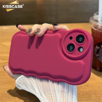 เคส KISSCASE ซิลิโคนรองรับการกระแทกรูปคลื่นเคสโทรศัพท์นิ่มสำหรับ Iphone 11 12 13 14 Pro Max Plus เคสมีสไตล์และฟิล์มเลนส์ทรงกลมที่ดูแปลกใหม่สำหรับ Iphone 12 Pro Max 14Plus ปกหลัง