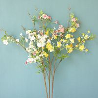 【DT】 hot  NEW Beautiful Plum blossom with leaf Artificial Flowers for Home table decoration indie room decor cheap flores