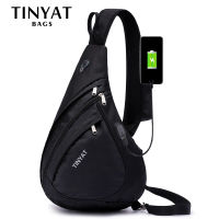 TINYAT สายใหม่ผู้ชาย Bahu Beg Anti-Kecurian กระเป๋า Selempang สำหรับ9.7 Pad USB Caj Kalis Air ผู้ส่งสารท่องเที่ยว Kasual Beg Dada