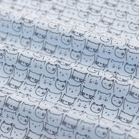 Sky Blue Cat Head Cotton And Linen Cloth Book Cover Baby Clothes Tablecloth Door Curtain Sofa Towel Handmade Diy Fabric