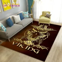 Vikings Nordic Mythology Odin Fenri Area RugCarpet Rug for Living Room Bedroom Sofa Doormat DecorKid Play Non-slip Floor Mat