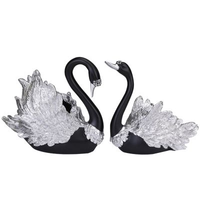 Home Decoration Accessories 1 Couple of Swan Statue Home Decor Sculpture Modern Art Ornaments Wedding Gifts for Friend