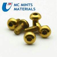 Cylinder Titanium Bolt M3 x5 6 8 10 12 16 20 25mm Truss Head TC4 Gold Color Multicolor Titanium Screws Ti Fasteners 6pcs