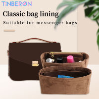 TINBERON Purse Organizer ใส่สำหรับกระเป๋า Messenger High-End กำมะหยี่กระเป๋าเครื่องสำอาง Double Bag Liner ใส่กระเป๋า Organizer กระเป๋าแต่งหน้า