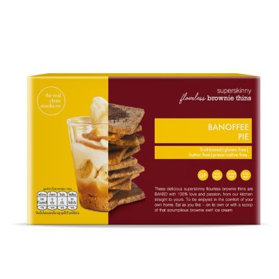 The Real Clean Snacks บราวนี่แผ่นบางอบกรอบ รสบานอฟฟี่ Superskinny Flourless Brownie Thins - Banoffee Pie (30 g)