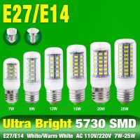 [HOT QQZIWWUJJWG 104] Ultra Bright 5730 LED หลอดไฟนีออนหลอดไฟ110V 220V E14 E27 7W 9W 12W 15W 20W 25W Led Spotlight 24 / 36 / 48 / 56 / 69 / 72LEDs