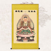 【High-quality】 Nanwu Amitabha พระพุทธรูปภาพวาดแขวน Taoist สติกเกอร์ติดผนังเชื่อมต่อบ้าน,ภาพวาดแต่งห้องสไตล์พุทธผ้าเนปาล