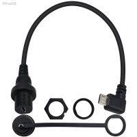 30cm Micro USB Male Right Angled to Female Mount Extension Dash Flush Dashboard Cable for Car Boat Motorcycle Truck