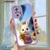 เคสมือถือ Jinsouwe เคส Redminote10pro สำหรับ Xiaomi Redmi Note 10 Pro ลายกระต่ายการ์ตูนเด็กผู้หญิงปกหนังป้องกันเต็มพื้นที่