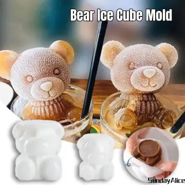 1pc Cute Bear Ice Cube Tray, Home Silicone Mold, Cartoon Ice Cream