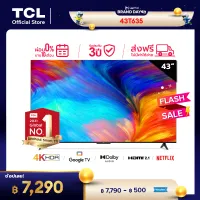 NEW 2022 4K BEST SELLER! TCL ทีวี 43 นิ้ว LED 4K UHD Google TV Wifi Smart TV OS (รุ่น 43T635) Google assistant & Netflix & Youtube-2G RAM+16G ROM, One Remote with Voice search, Edgeless Design, Dolby Audio,HDR10,Chromecast Built in