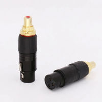 2ชิ้น XLR หญิงอาร์ซีเอหญิงซ็อกเก็ตอะแดปเตอร์ทองสมดุลเคเบิ้ลเสียบ