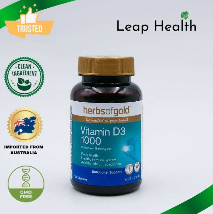 Herbs Of Gold Vitamin D3 1000 Support Bone Strength, Density and Health