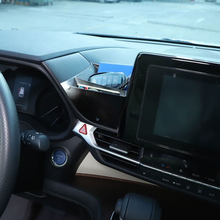 สำหรับโตโยต้าเซียนน่าสำหรับโตโยต้า-granvia-2021-23สีดำรถควบคุมกลางเต้าเสียบอากาศกล่องเก็บศัพท์มือถือถาดอุปกรณ์เสริมในรถยนต์