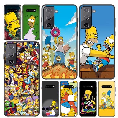 「Enjoy electronic」 The Simpsons For Samsung Galaxy S22 S21 S20 Ultra Plus Pro S10 S9 S8 S7 4G 5G silicone Soft Black Phone Case