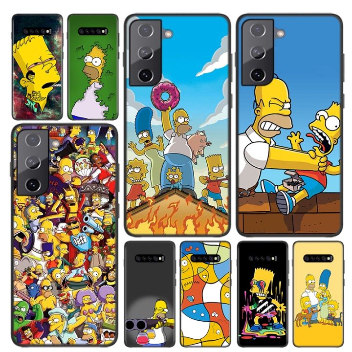 enjoy-electronic-the-simpsons-for-samsung-galaxy-s22-s21-s20-ultra-plus-pro-s10-s9-s8-s7-4g-5g-silicone-soft-black-phone-case