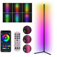 59 inch Corner Floor Lamp Dimmable APP Control Standing Lamps Remote LED RGB Light for Bedroom Decor Living Room Indoor Lighting
