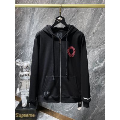 KJ5D Chrome Hearts 2023 autumn and winter New Red horseshoe Phantom cross print hooded sweater loose fashion all-match mens and womens same style
