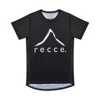 เสื้อปั่นจักรยานเสือภูเขาแขนสั้น Recce Black Short Sleeve Mountain Bike Jersey, Quick Dry Bullet Hole Air Cooling Technology.