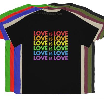 Love is Love T-Shirt for Men Pride Allyship LBGT Rainbow Unique Tees Summer Tops Men T Shirts T-shirts Printing Men Clothing