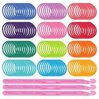 192 Pcs 7 Inches Potholder Weaving Loom Weaving Craft with 12 Colors for Supplies A