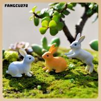 FANGCU272รูปปั้นกระต่ายขนาดเล็กทำจาก PVC 1ชิ้นของตกแต่งในสวนงานฝีมือขนาดเล็กตระกร้าใส่ไข่อีสเตอร์กระต่ายบันนี่