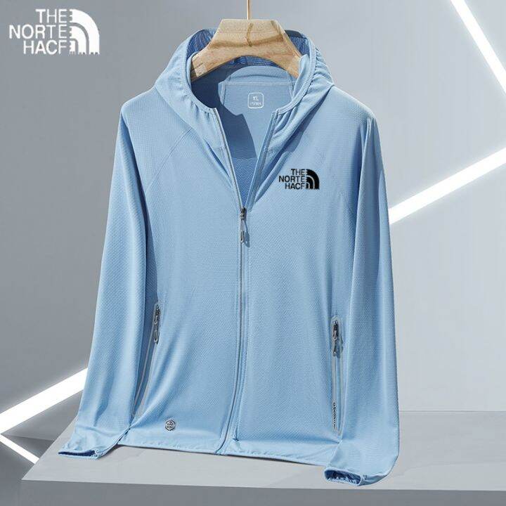 thenorthfaceฆ่าเชื้อชุดกันแดดผู้ชาย-เสื้อผ้าคู่แห้งเร็วชุดลำลองกีฬากลางแจ้งกันลม2023ฤดูร้อน