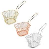 ㍿ Stainless Steel Metal Basket French Fries Basket Mini Frying Storage Holder Serving Food Presentation Cooking Tools Kitchen Y8AB