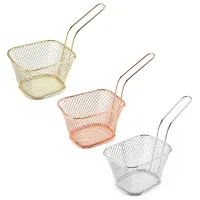 Chips Square Mesh Frying Basket Square French Fry Chips Net Strainer Kitchen Cooking Oil Filter Stainless Steel Material R7UB