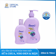 Sữa tắm gội toàn thân Pureen Tinh chất Sữa chua, Nho đen & Mận 250ml 750ml