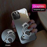 เคสไอโฟน2สีสว่างมีเอกลักษณ์สำหรับ IPhone 14/14Pro/14Promax/13/13Pro/13Promax/12/12Promax/11/11Pro/11Promax เคสแอปเปิ้ลกระจกเทมเปอร์มือถือกันน้ำฝาครอบเคสไอโฟนเพิ่ม0.3Mm ในตำแหน่งกล้อง