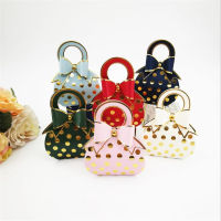 Mini Cute Wedding Party Joyful Candy Handle Box Creative Handbag Baby Shower Gift Packaging Boxes Bowknot Carton Bronzing