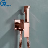 Rose Golden Bathroom Bidet Faucet Rose Gold High Pressure Bidet Sprayer High Quality Toilet Washer Bidet Wall Mounted Faucet