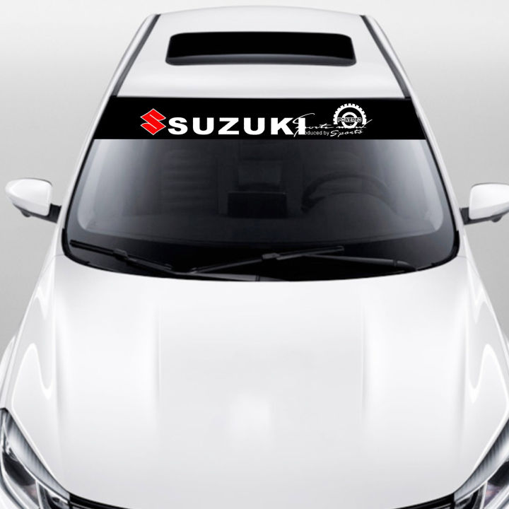 แถบบังแดดด้านหน้าของรถยนต์สติ๊กเกอร์ตกแต่งสติ๊กเกอร์ติดผนังกันจางใช้ได้กับ-suzuki-สำหรับฮอนด้า