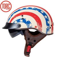 Original TORC หมวกกันน็อคมอเตอร์ไซค์ T55 Series Harley Retro Helmet DOT Certified For Men And Women All Seasons