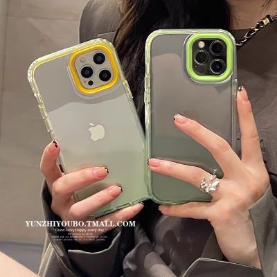 เคสโทรศัพท์ iphone เคสประกบขอบสี เคสงานไล่สี ขอบเลนส์สูง ป้องกันเลนส์ เคสกันกระแทก สำหรับไอโฟน 13promax 13pro 13 12promax 12pro 12 11promax 11 XS X XR 7plus 8plus 7 8