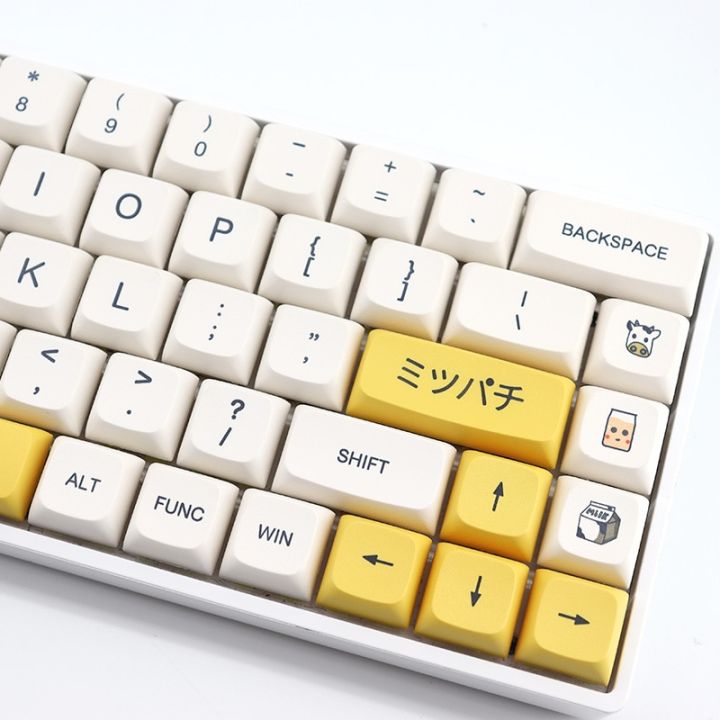 137-key-honey-milk-keycaps-pbt-keyboard-keycap-xda-profile-sublimation-milk-white-english-mechanical-keyboard-key-cap-basic-keyboards