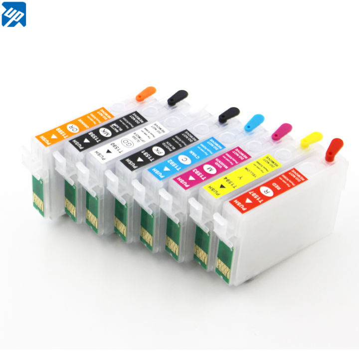 R2000 8 Colors A3 Empty Refillable Ink Cartridges For Epson R2000 With Arc Chips 159 Ink 3275