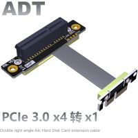 Custom PCI-E x4 extension cable adapter x1 pcie 1x to 4x support network card hard disk card dual angle ADT