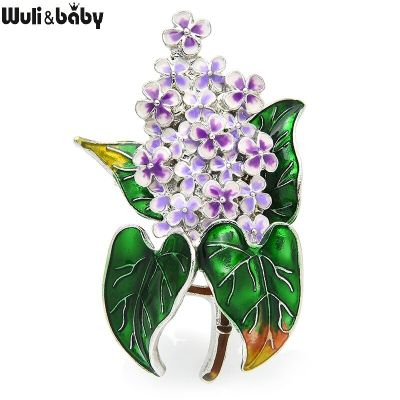 Wuli&amp;baby Enamel Lilac Flower Brooches Beauty Spring 4-color Clove Flower Party Office Brooch Pins Gifts